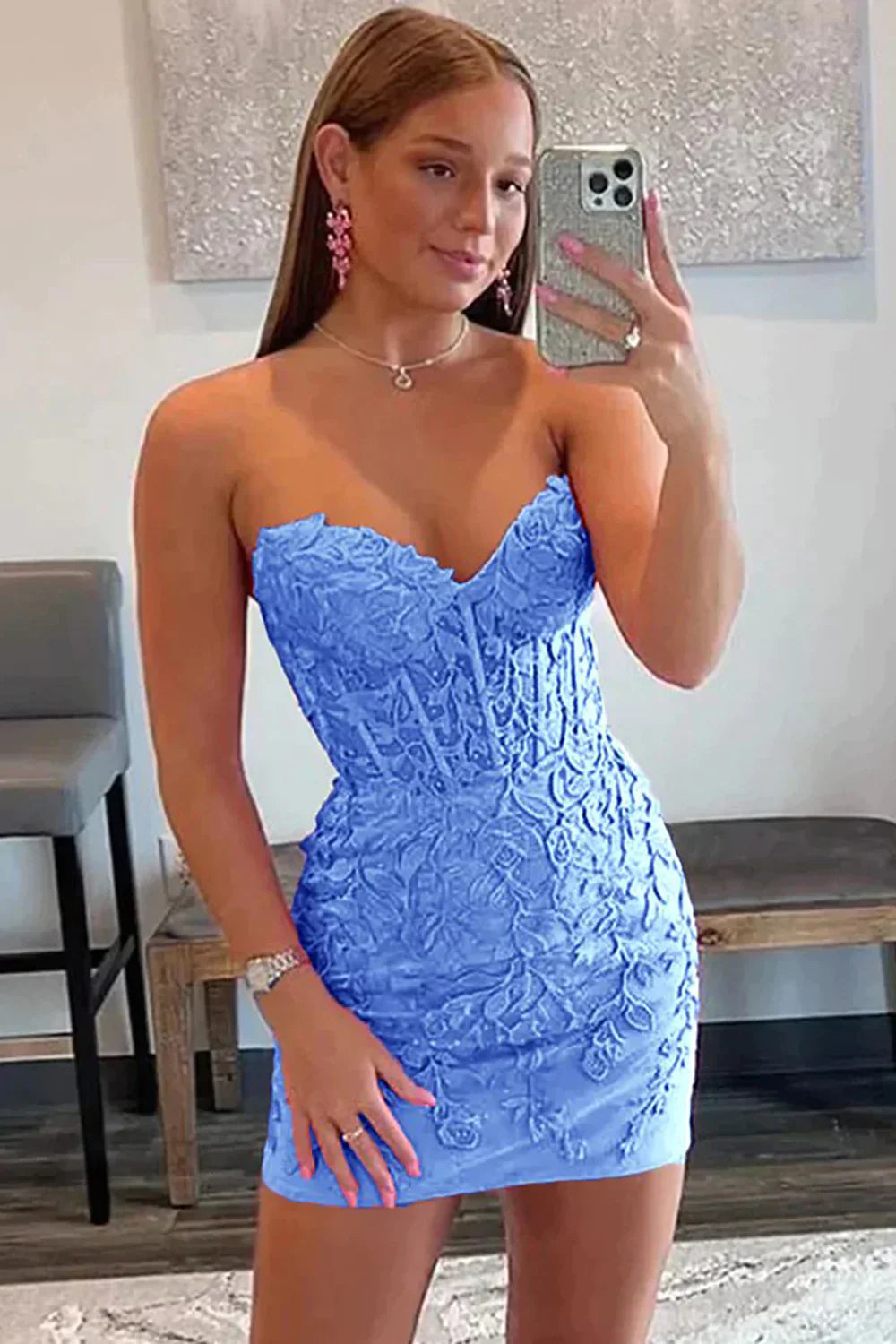 Strapless fishbone corset short skirt