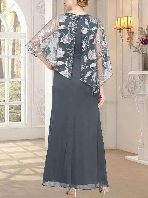 Long shiny mesh dress paired with a novel asymmetric overlay tight corset