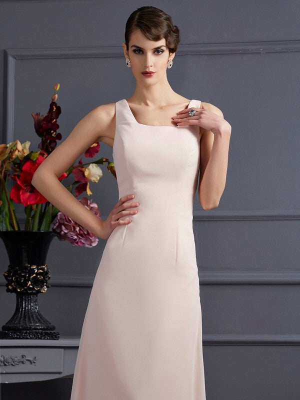 Sheath Chiffon Square Sleeveless Floor-Length With Lace Mother of the Bride Dresses