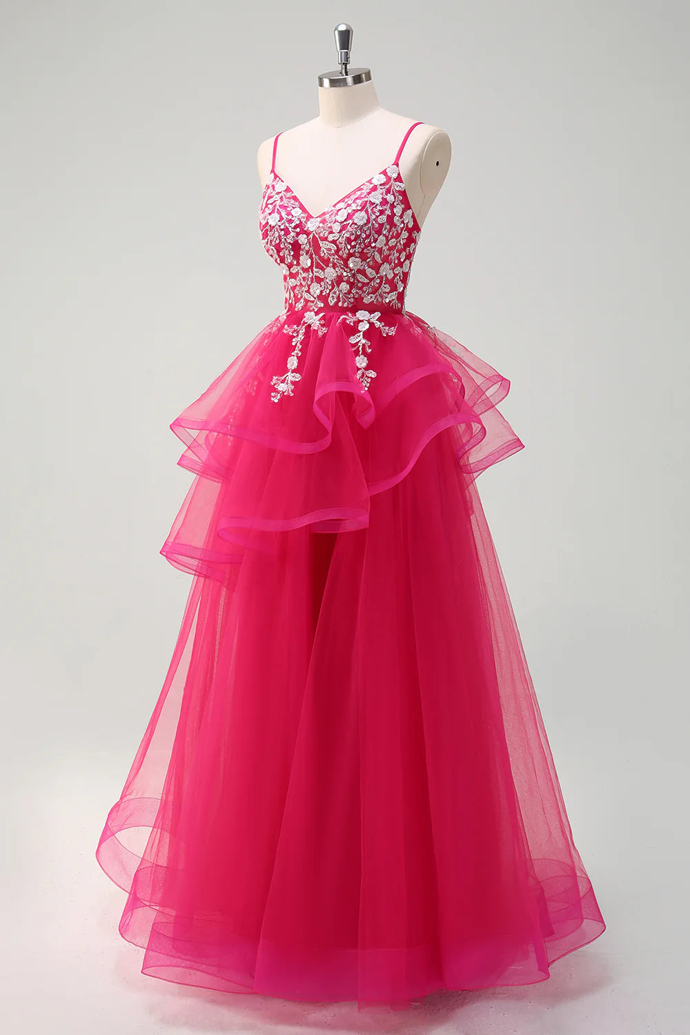 A-line thin suspender sequin spiral pleated ball dress with decals