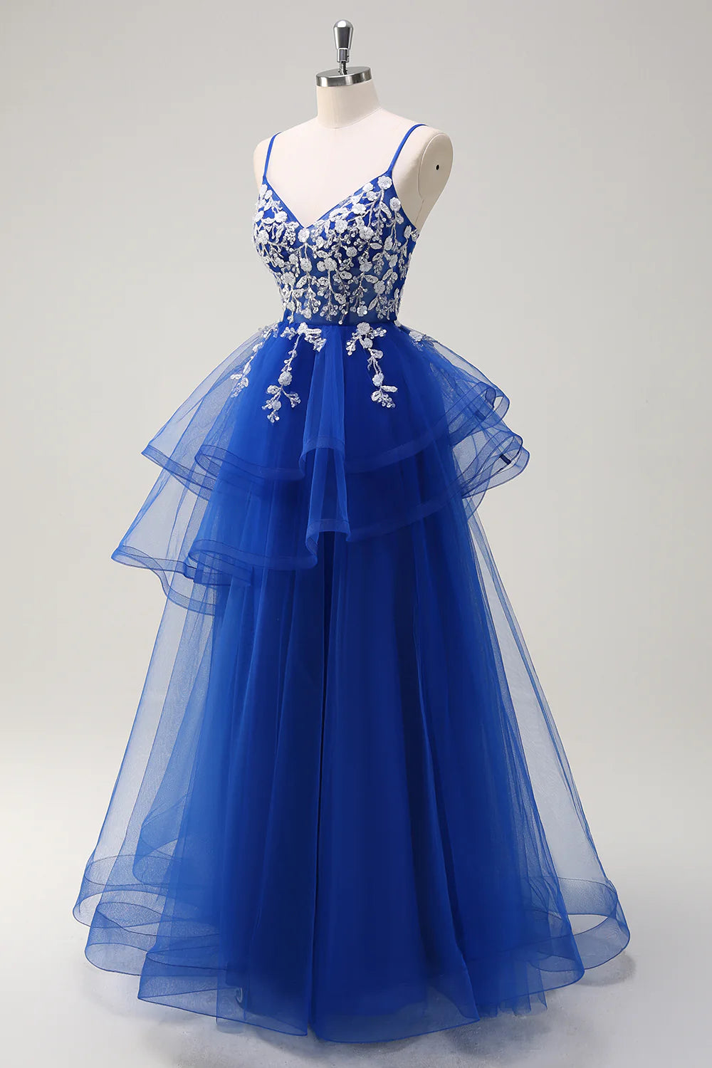 A-line thin suspender sequin spiral pleated ball dress with decals