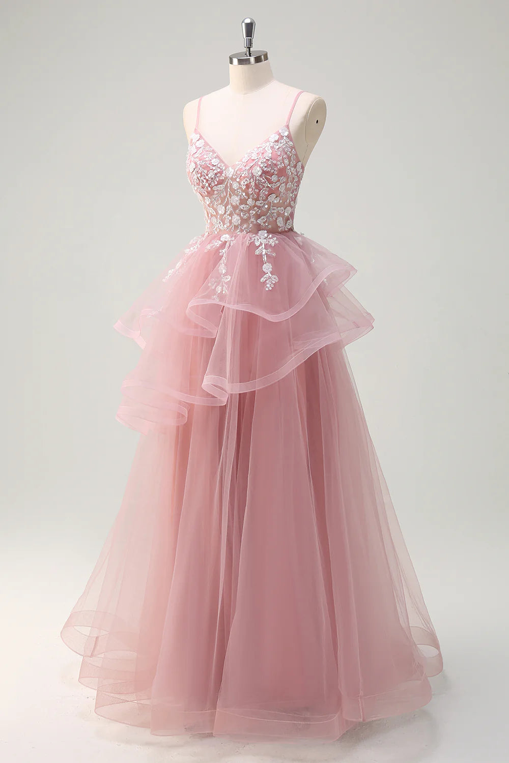 A-line thin suspender sequin spiral pleated ball dress with decals
