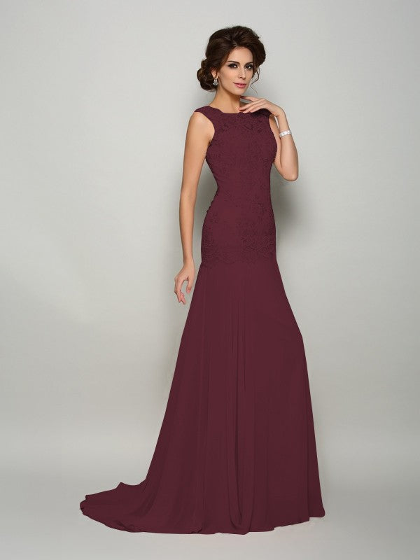 Mermaid Round Neck Sleeveless Bridal Mother Dress