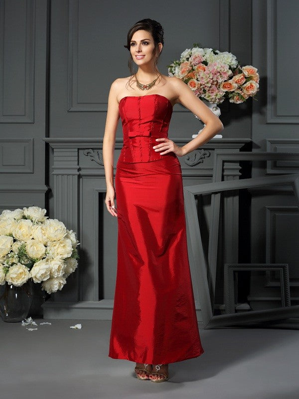 A-Line strapless sleeveless and ankle matched handmade bridal floral mother dress