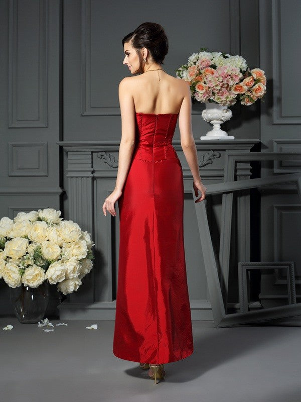 A-Line strapless sleeveless and ankle matched handmade bridal floral mother dress