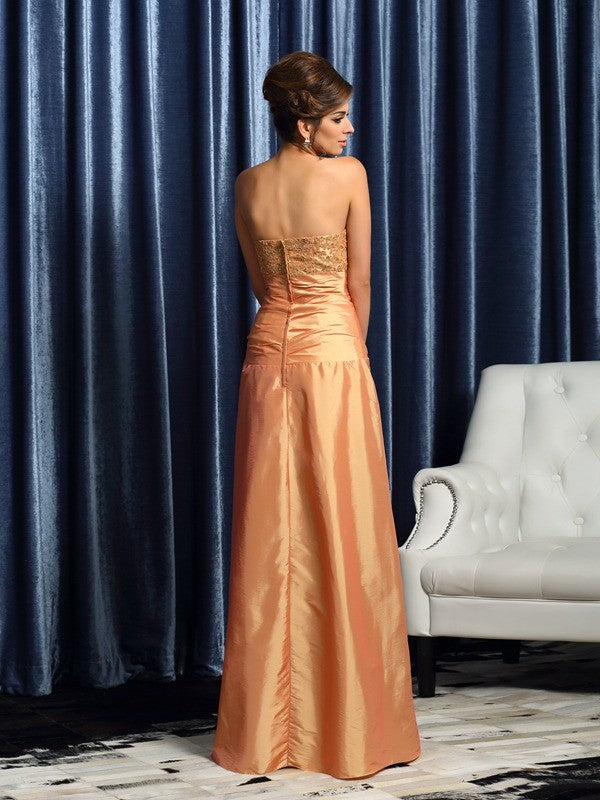 A-shaped Sweetheart Sleeveless Floor standing Decal Bridal Mom Dress