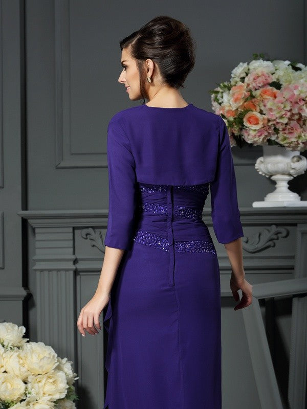 A-Line Chiffon Sweetheart Sleeveless Floor-Length With Beading Mother of the Bride Dresses