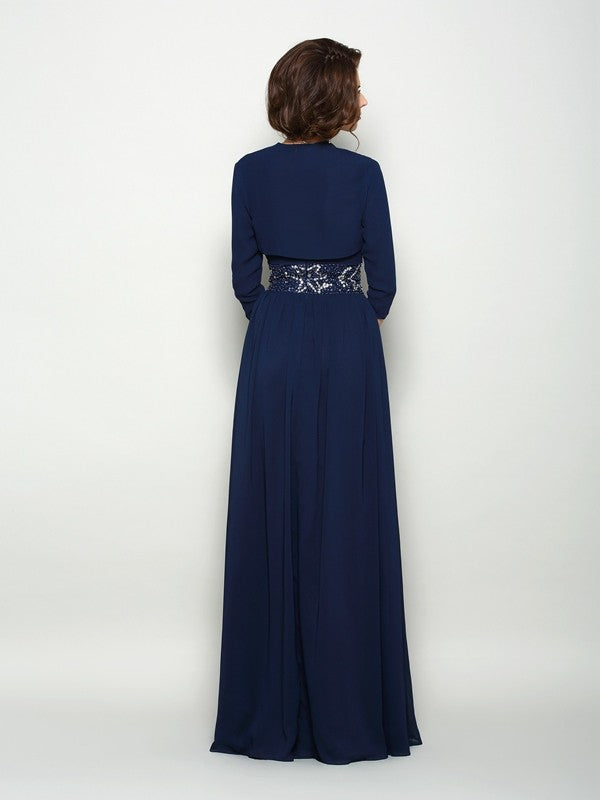 A-Line Chiffon Sweetheart Sleeveless Floor-Length With Beading Mother of the Bride Dresses