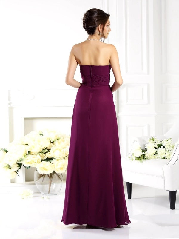 A-Line Chiffon Sweetheart Sleeveless Floor-Length With Beading Mother of the Bride Dresses