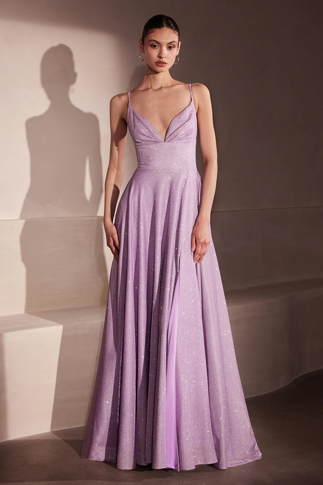 A-line deep V-thin suspender backless dress