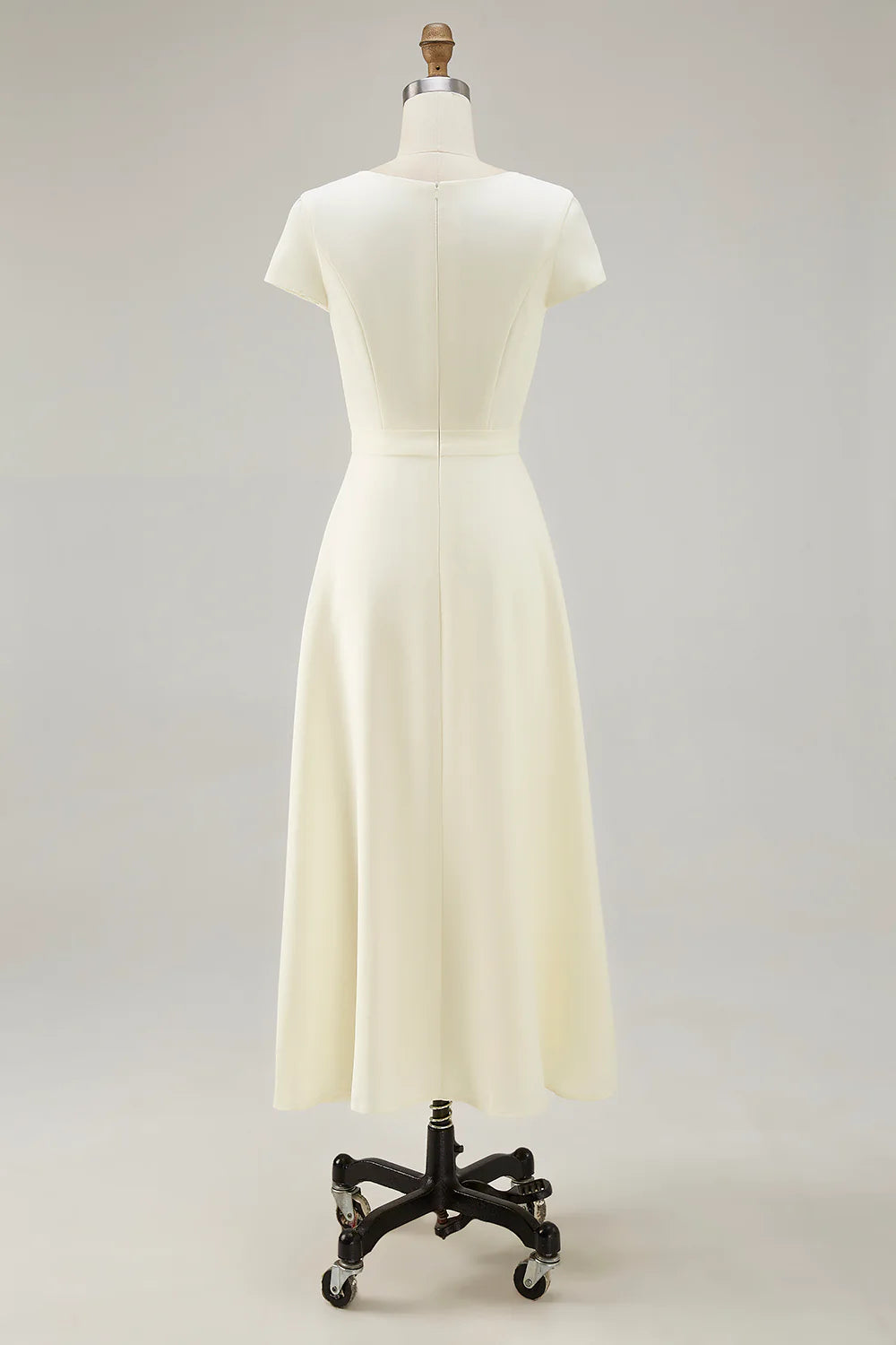 A-line round neck short sleeved dress