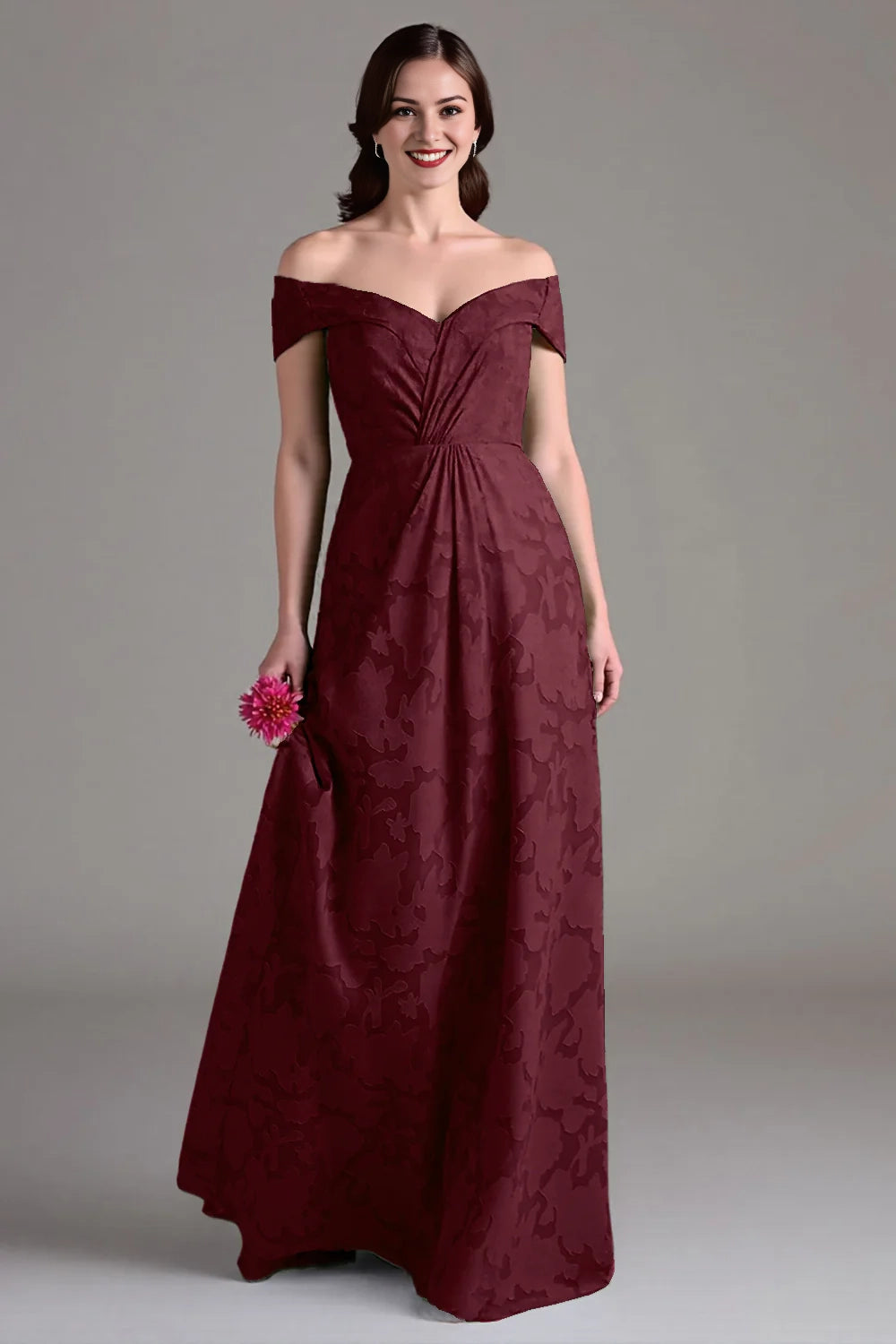 A-line shoulder pleated long skirt