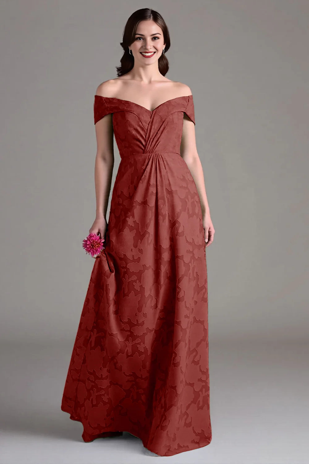 A-line shoulder pleated long skirt
