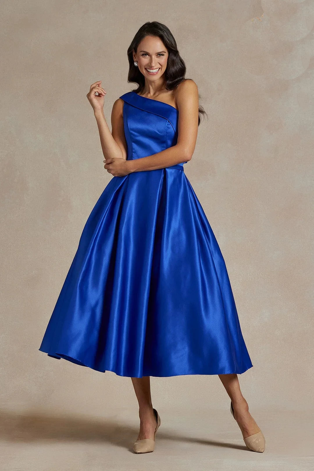 A-line single shoulder asymmetric design dress
