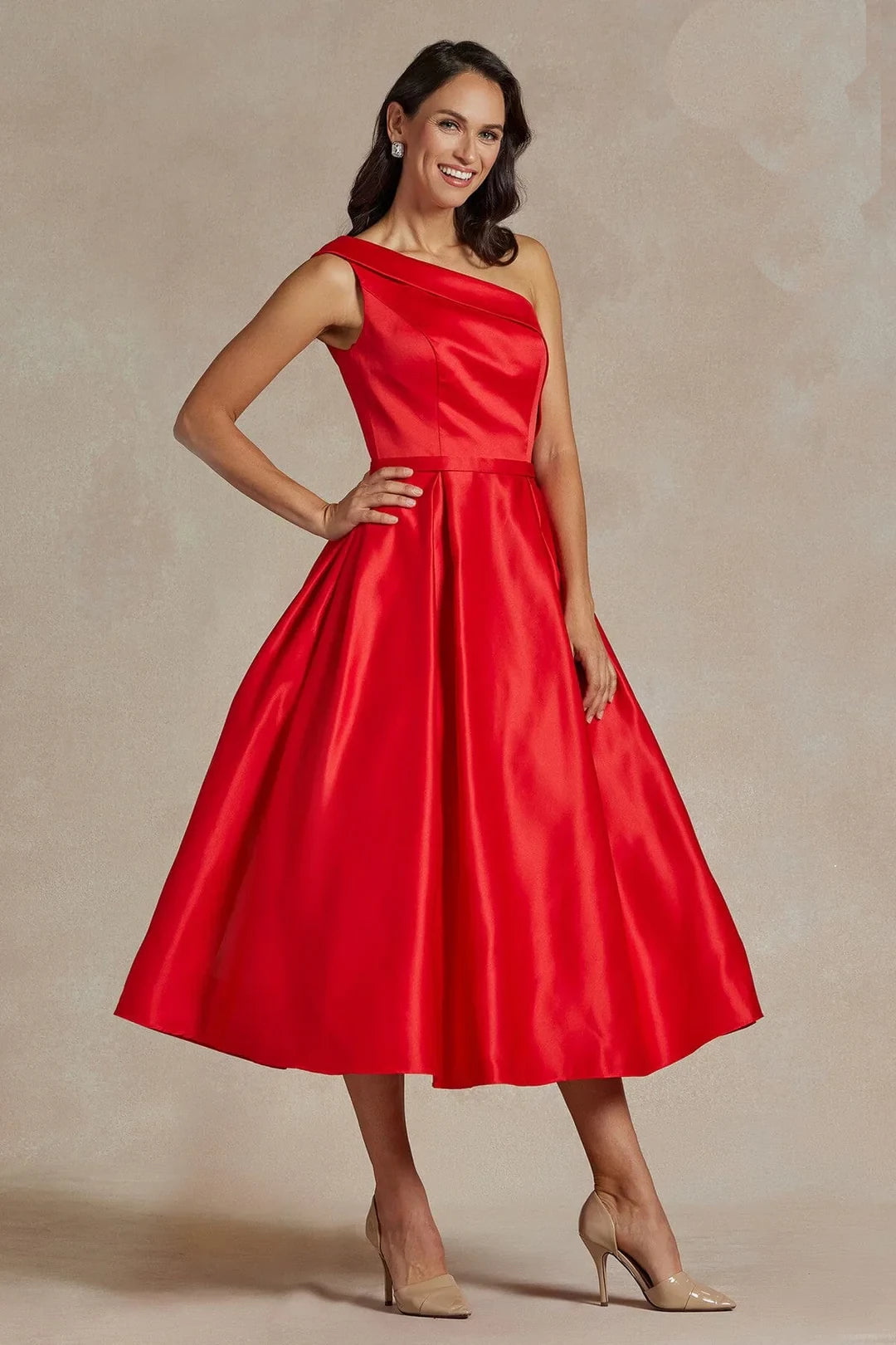 A-line single shoulder asymmetric design dress