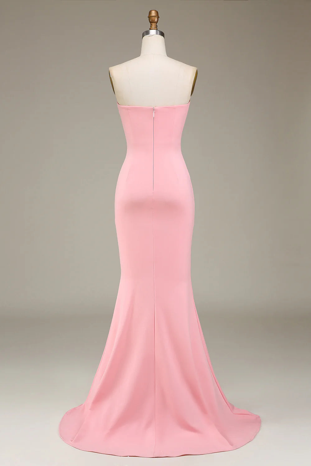 Blush Pink Mermaid Sweetheart Satin Long Bridesmaid Dress