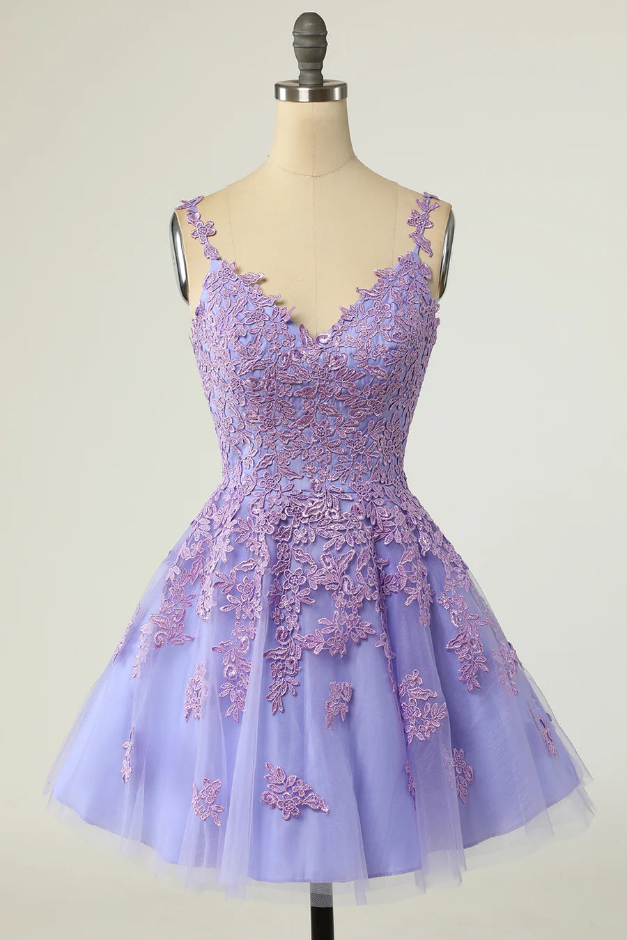 Appliques V-Neck A-Line Short Cocktail Dress