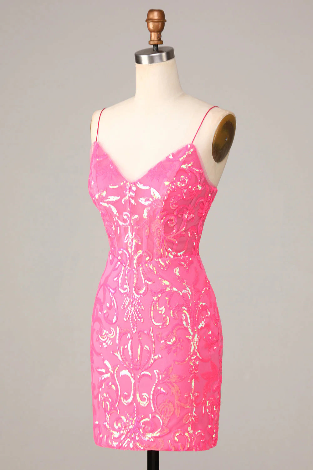 Thin strap strap sequin back to school dress