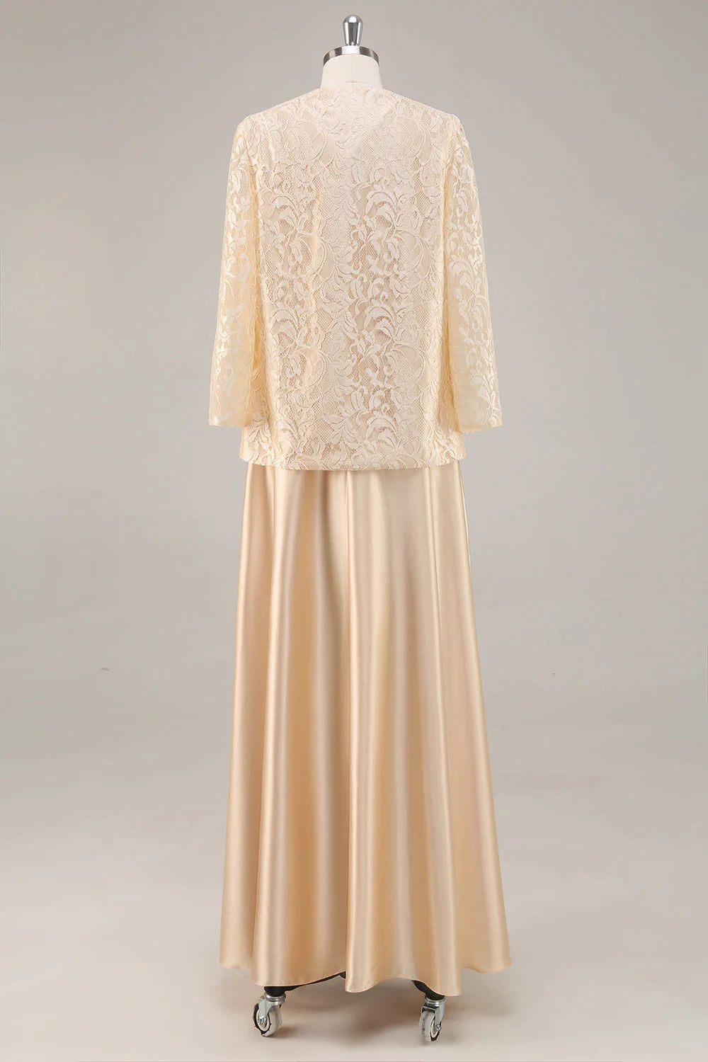 Champagne Satin A Line Two Pieces Mother Of The Bride Dress