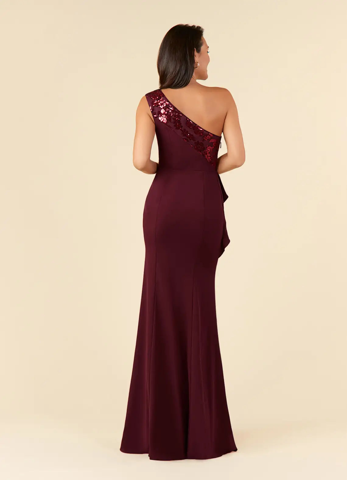 Charming Mermaid Sequins Lace One-Shoulder Sleeveless Side Zip Floor-Length Mother of the Bride Dress for women hot sale