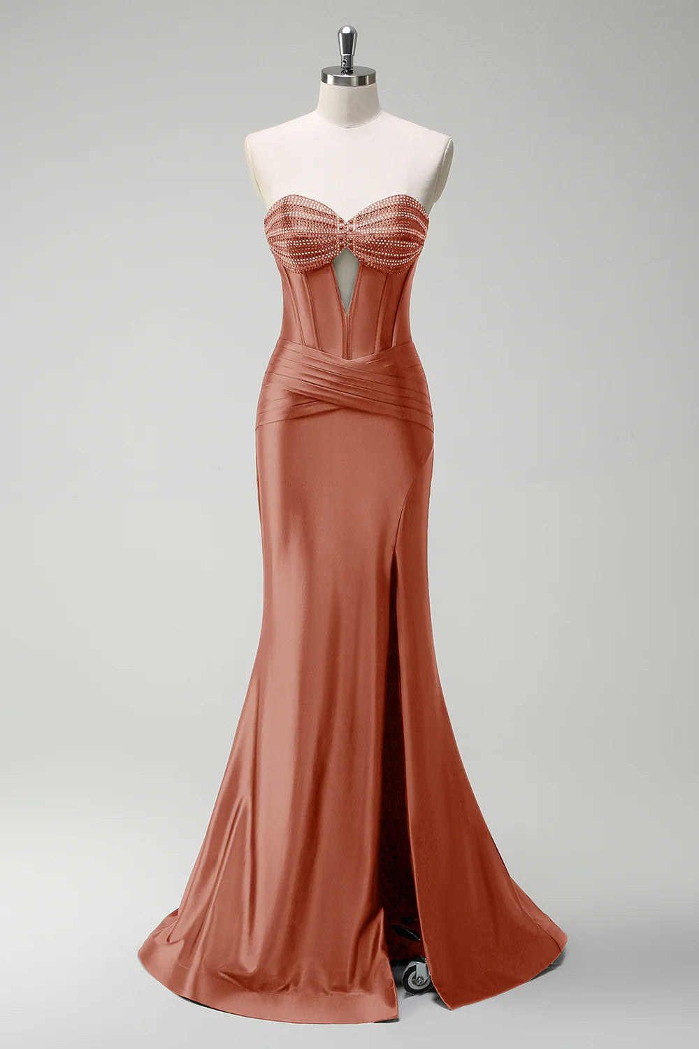 Mermaid tight corset hollow ball dress with beads