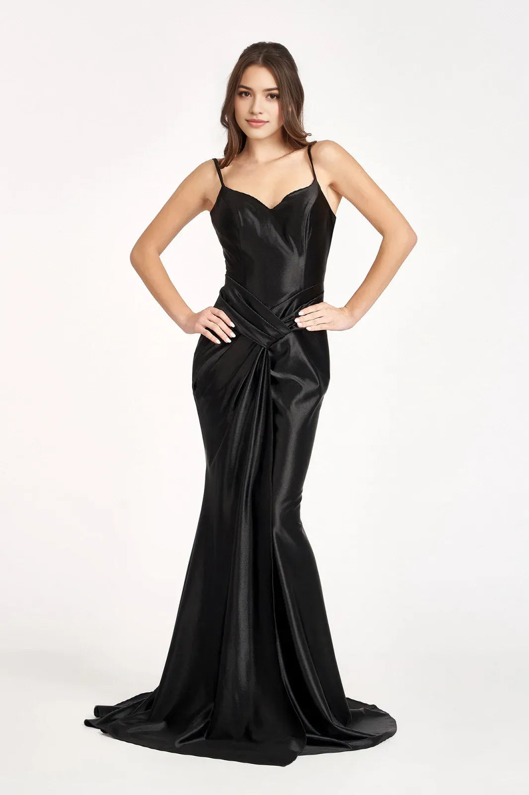 Elegant satin Sweetheart Sleeveless Back Zip Mermaid Floor length prom dress for women