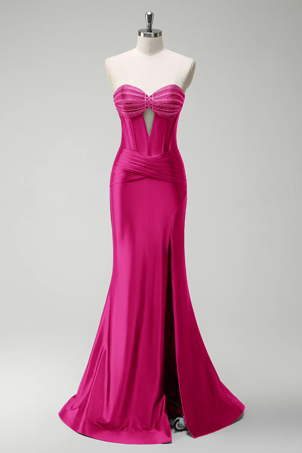 Mermaid tight corset hollow ball dress with beads