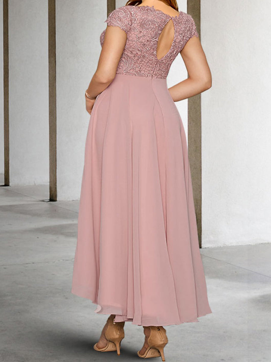 A-Line/Princess Short Sleeves Mother of the Bride Dresses with Applique