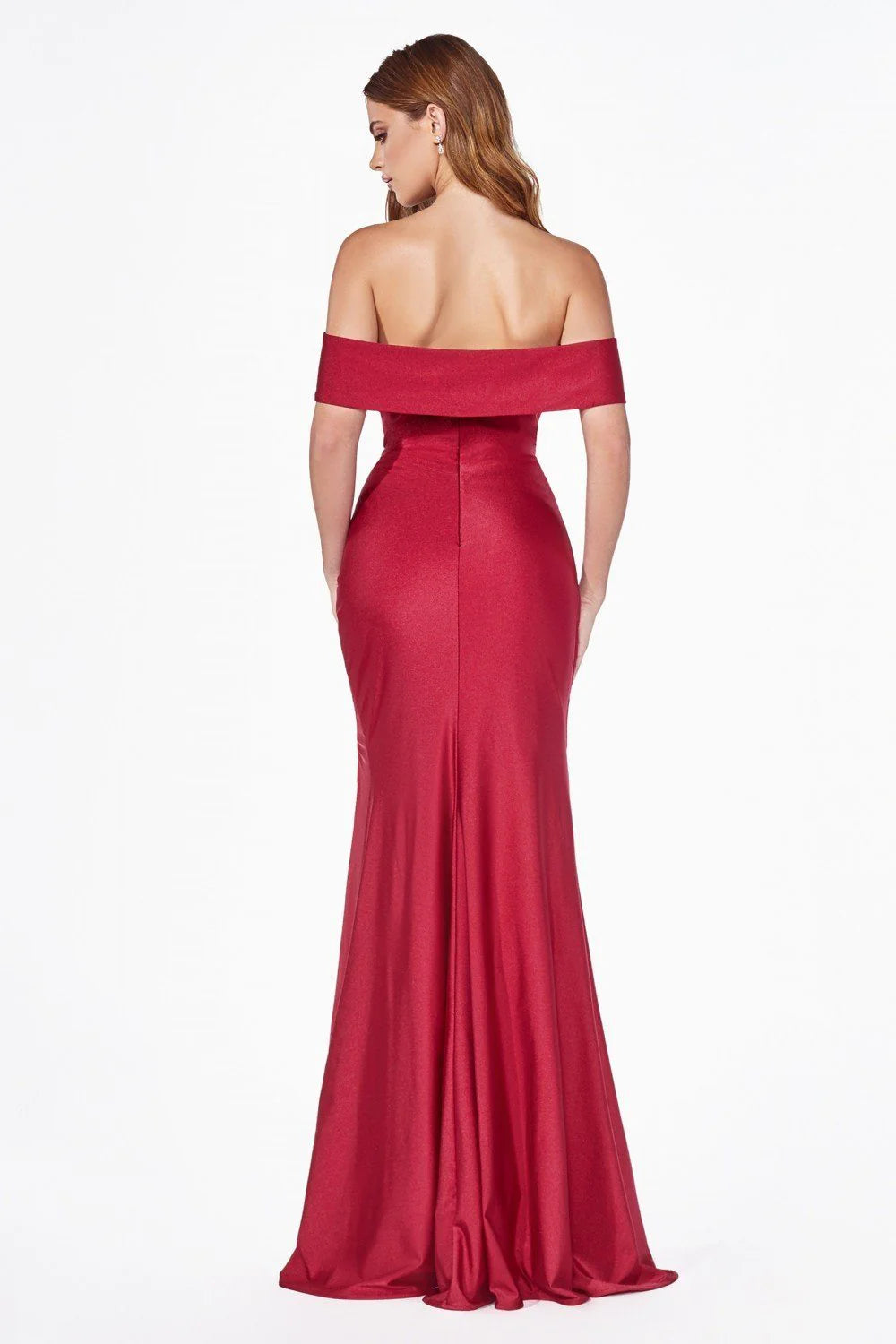 Mermaid one shoulder strapless pleated dress with side slit