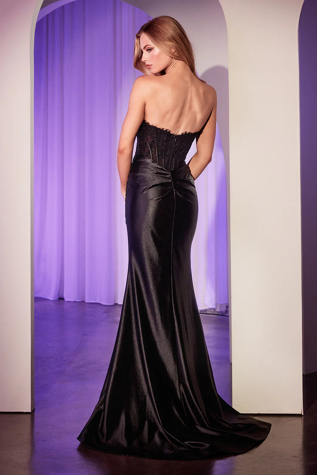 Mermaid sleeve tight corset dress formal dress