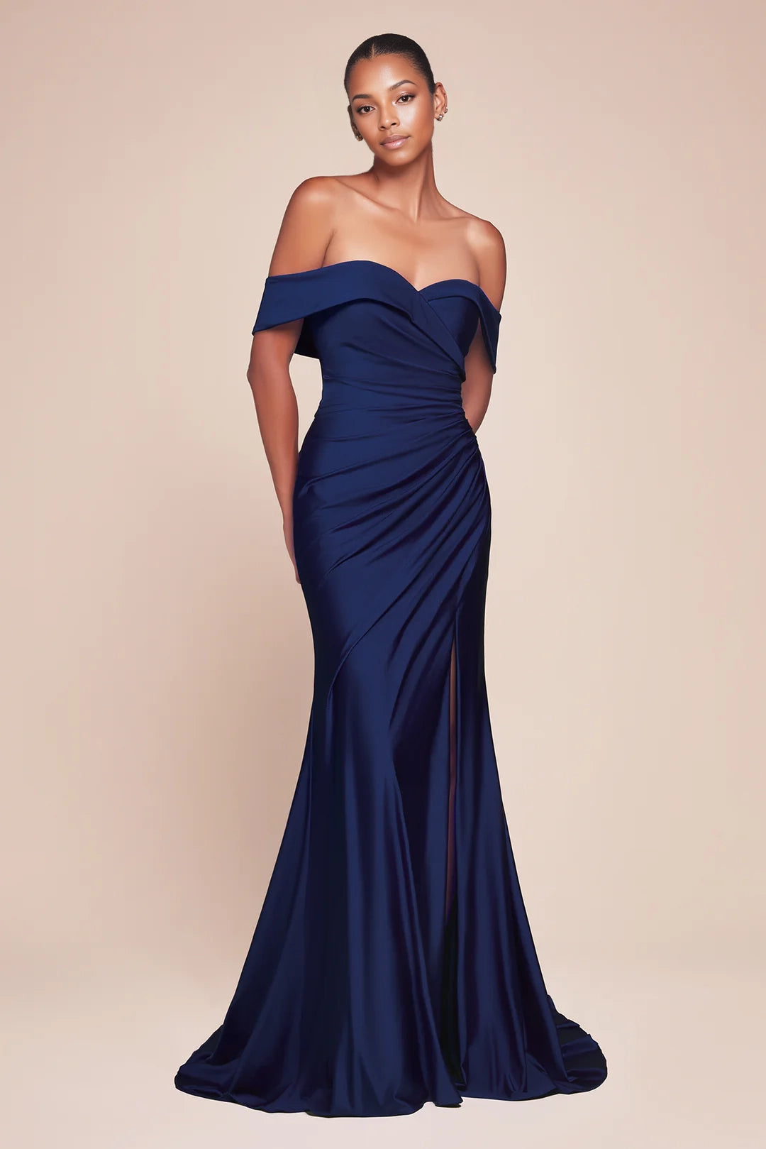 One shoulder tight fishbone corset with side slit dress