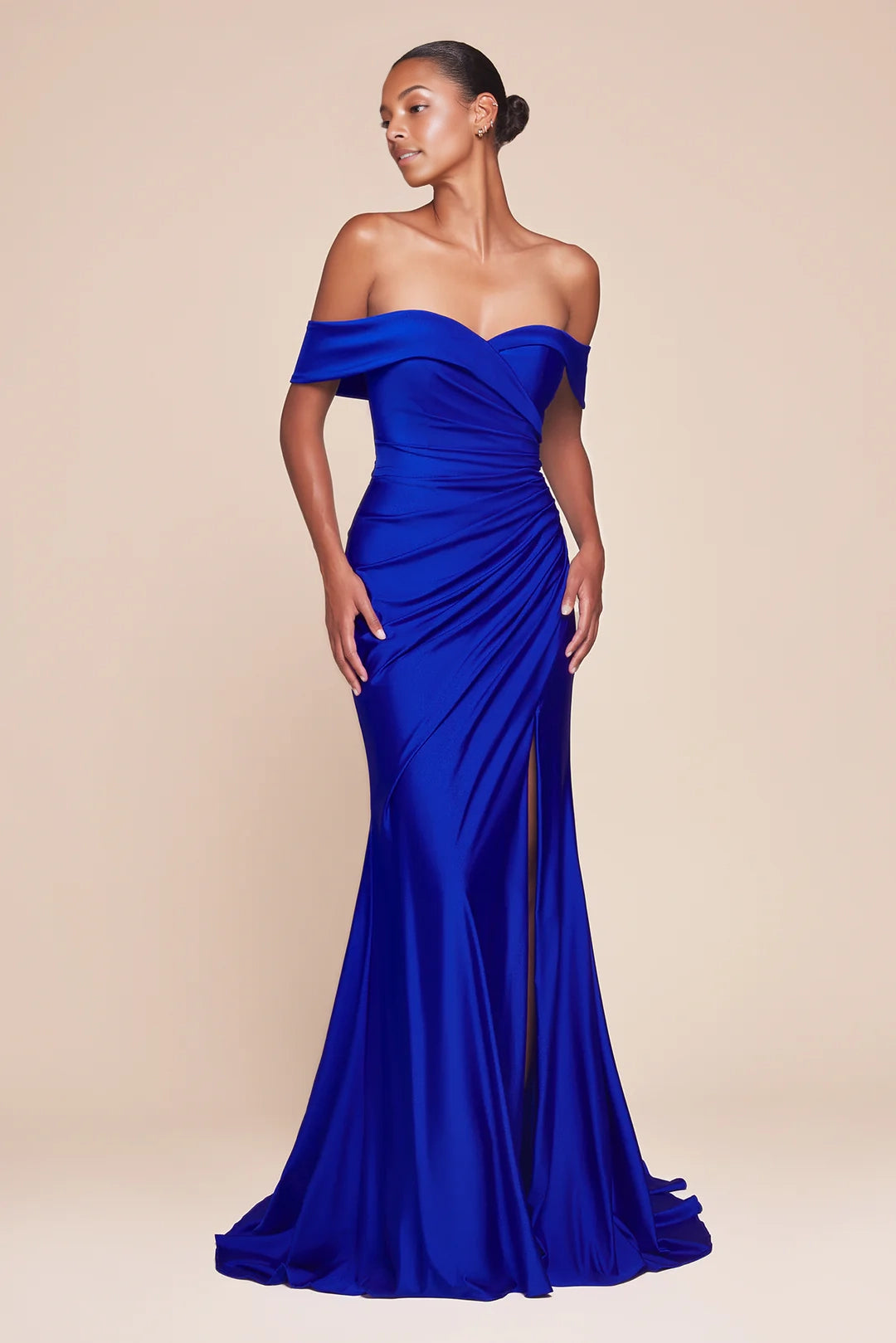One shoulder tight fishbone corset with side slit dress