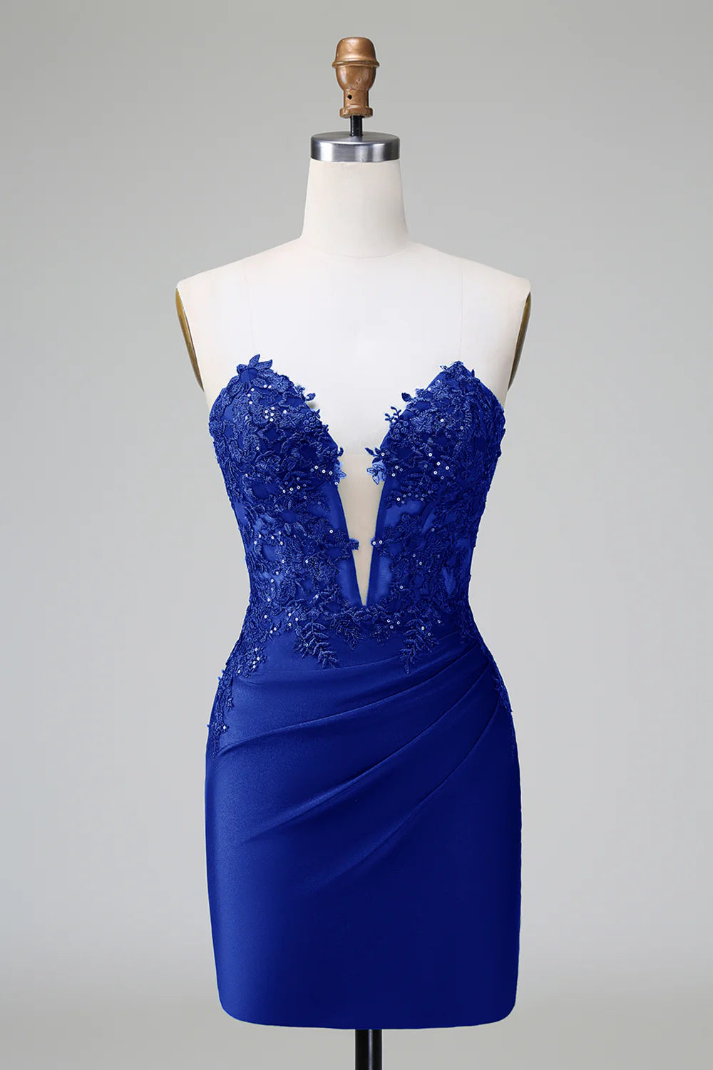 Classy Dark Green Bodycon Strapless Pleated Short Homecoming Dress with Beading