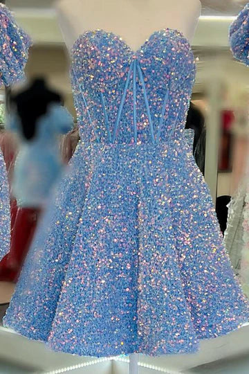 Sequin Sweetheart A-Line Short Homecoming Dress