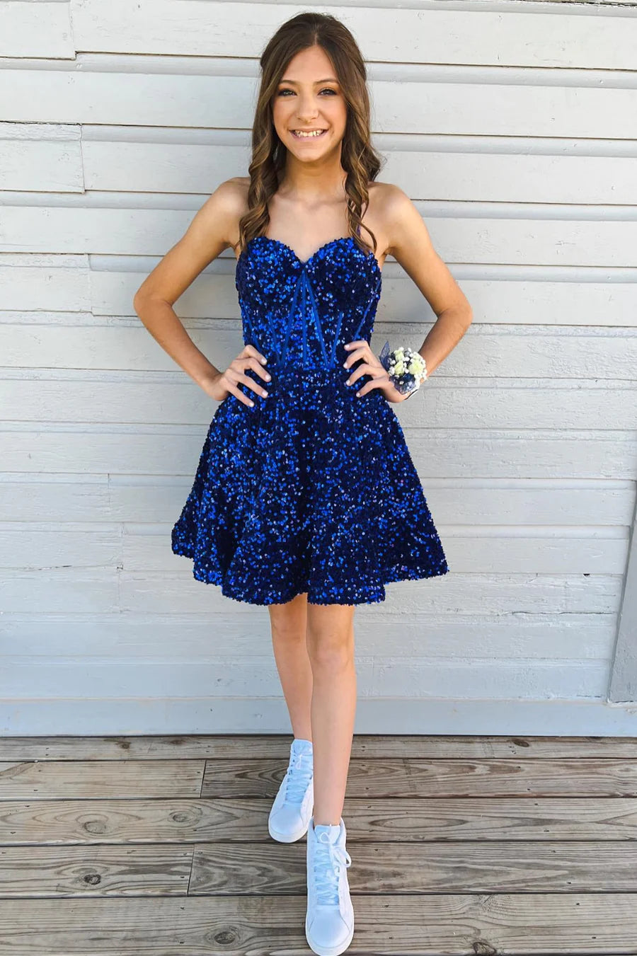 Sequin Sweetheart A-Line Short Homecoming Dress