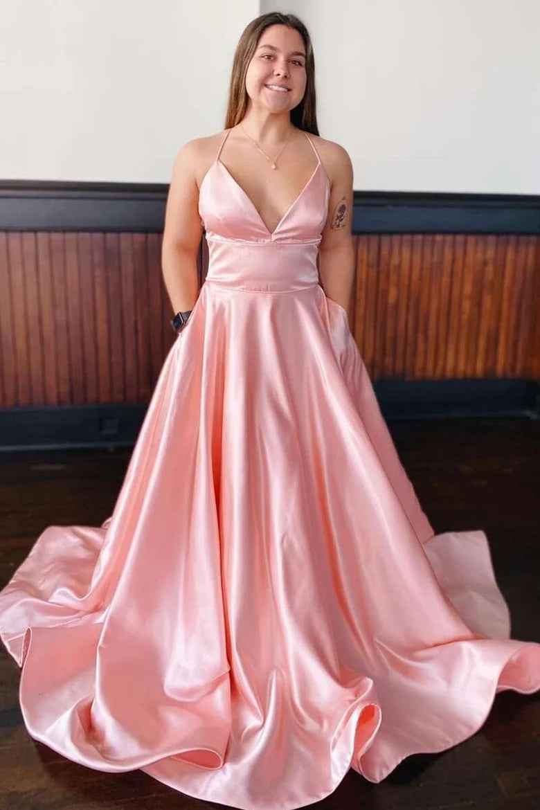Simple Classic Empire-Waist Sleeveless A-Line Long Prom Formal Dress