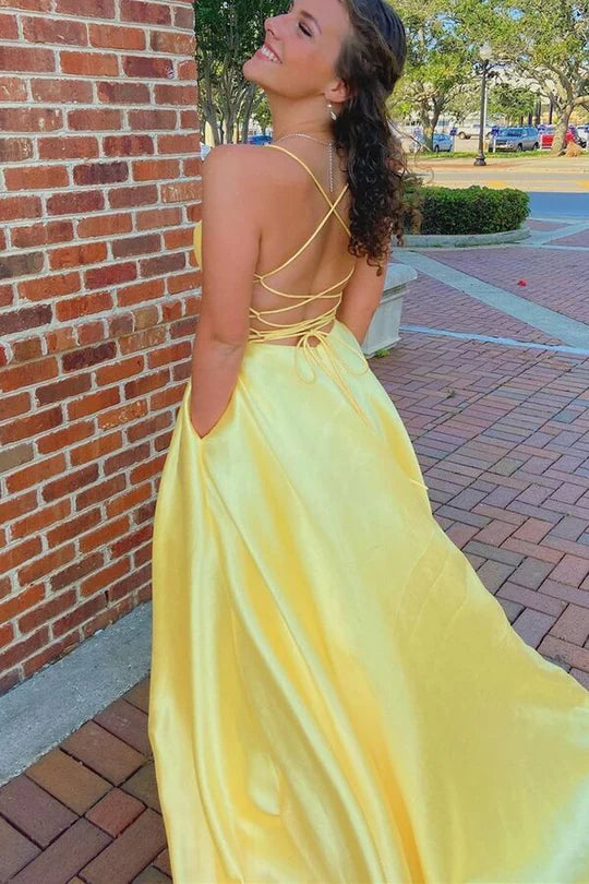 Simple Classic Empire-Waist Sleeveless A-Line Long Prom Formal Dress