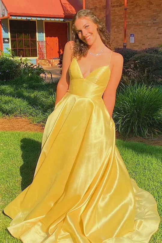 Simple Classic Empire-Waist Sleeveless A-Line Long Prom Formal Dress