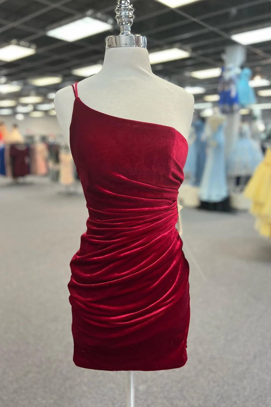Single shoulder ruffled strap backless back back back school dress