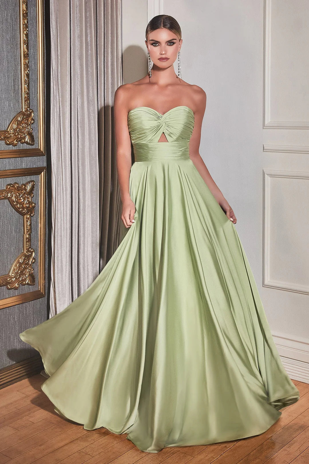 Sleeveless strapless A-line dress long skirt