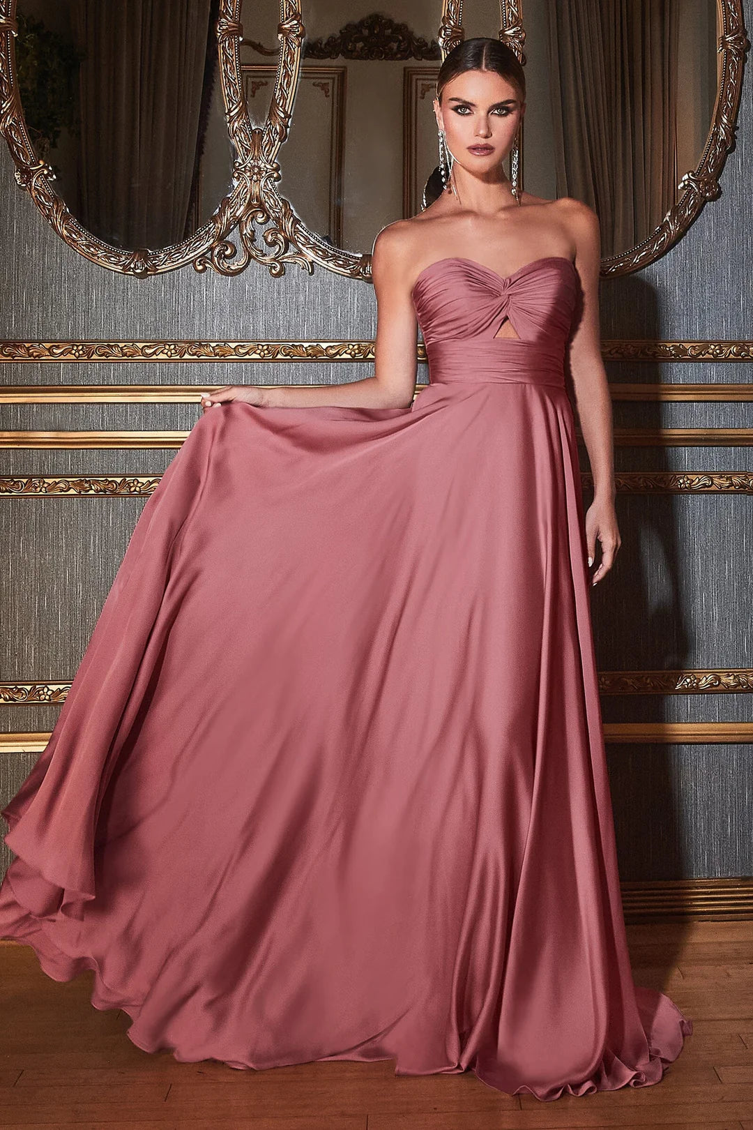 Sleeveless strapless A-line dress long skirt