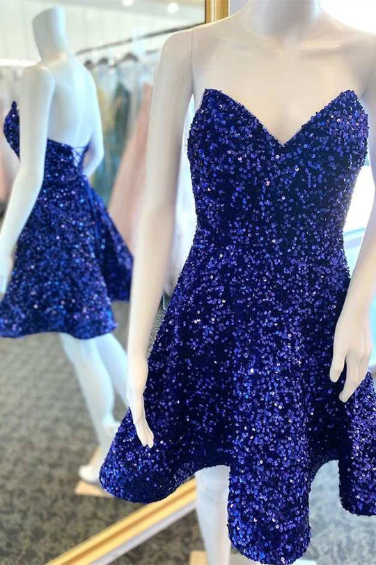 Sparkling Sweetheart A-line Short Back to School Dress