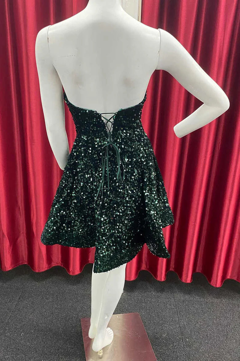 Sparkling Sweetheart A-line Short Back to School Dress