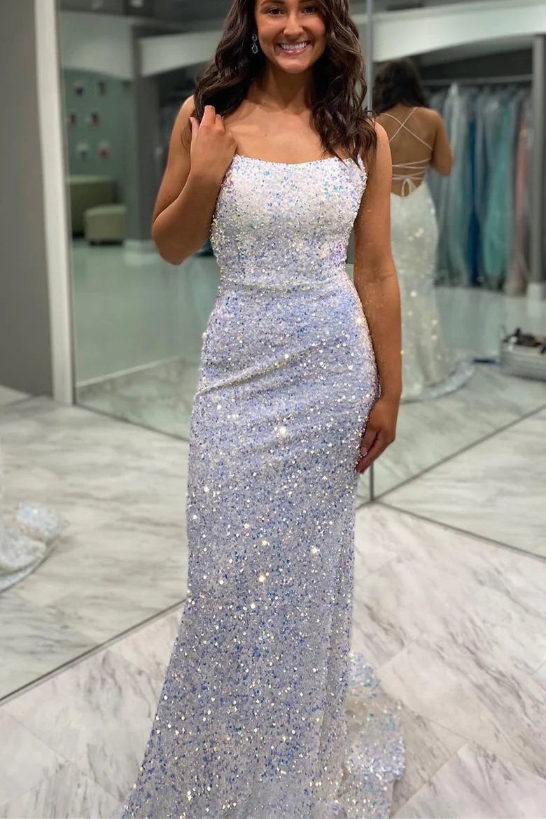 Sparkling mermaid sequin long formal dress
