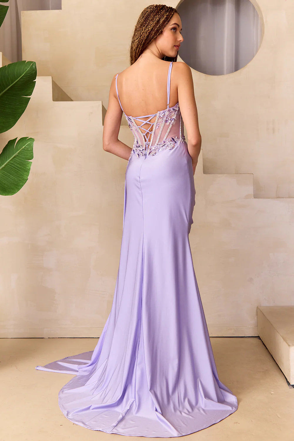 Thin camisole slim fit transparent tight corset dress with side slit