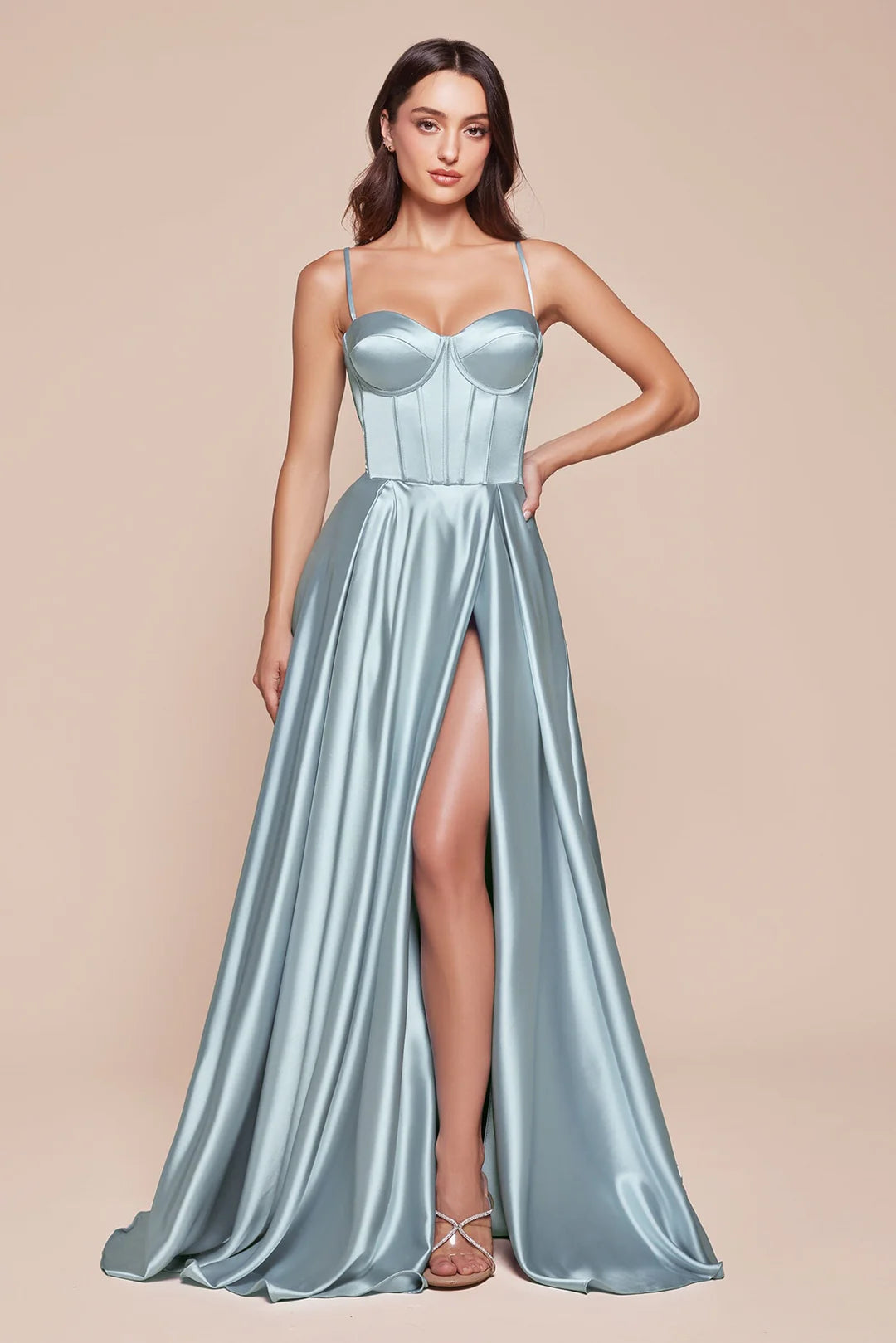 Thin camisole tight corset dress with side slit