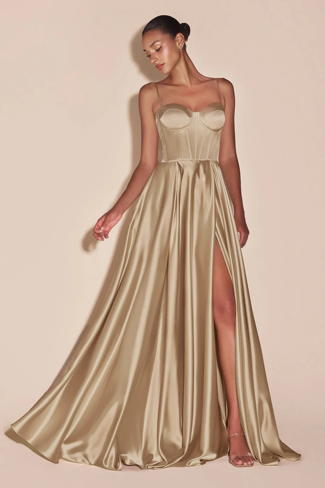 Thin camisole tight corset dress with side slit