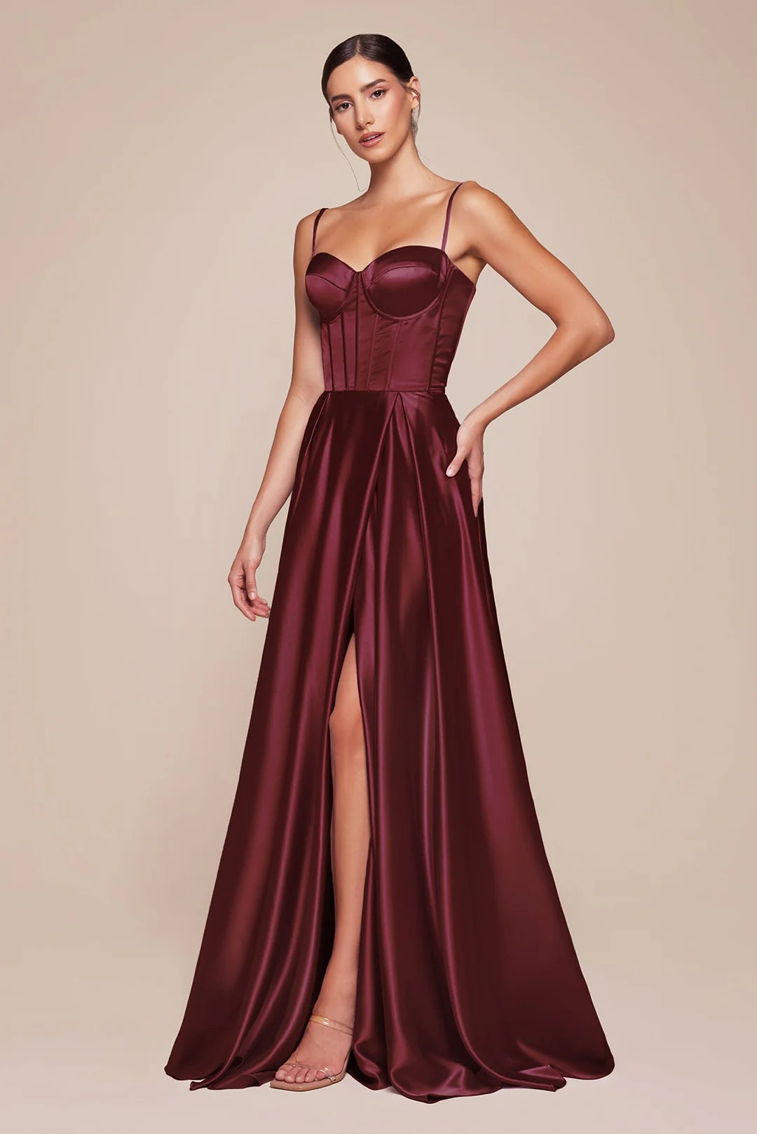 Thin camisole tight corset dress with side slit