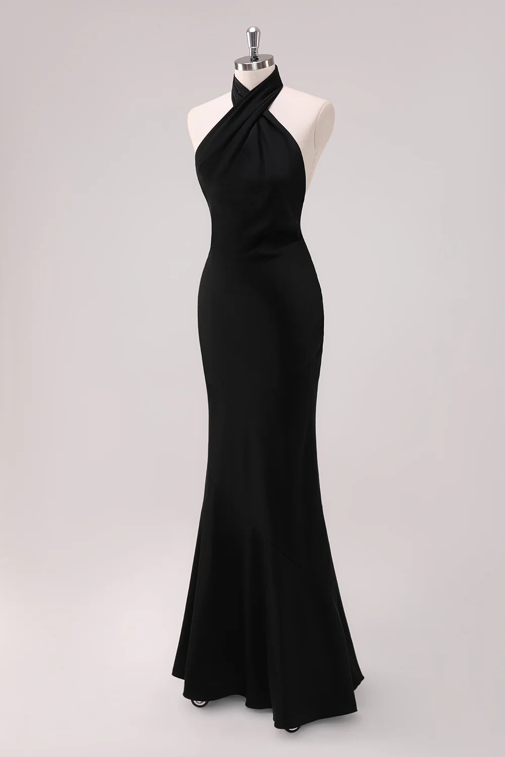 Mermaid spaghetti strap backless satin bridesmaid dress