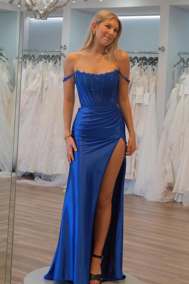 Fishbone corset slim fit high edge slit ball skirt